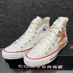 Converse High-Top "Poppy Flower" Sneakers Size 5 Women's / 3 Men's